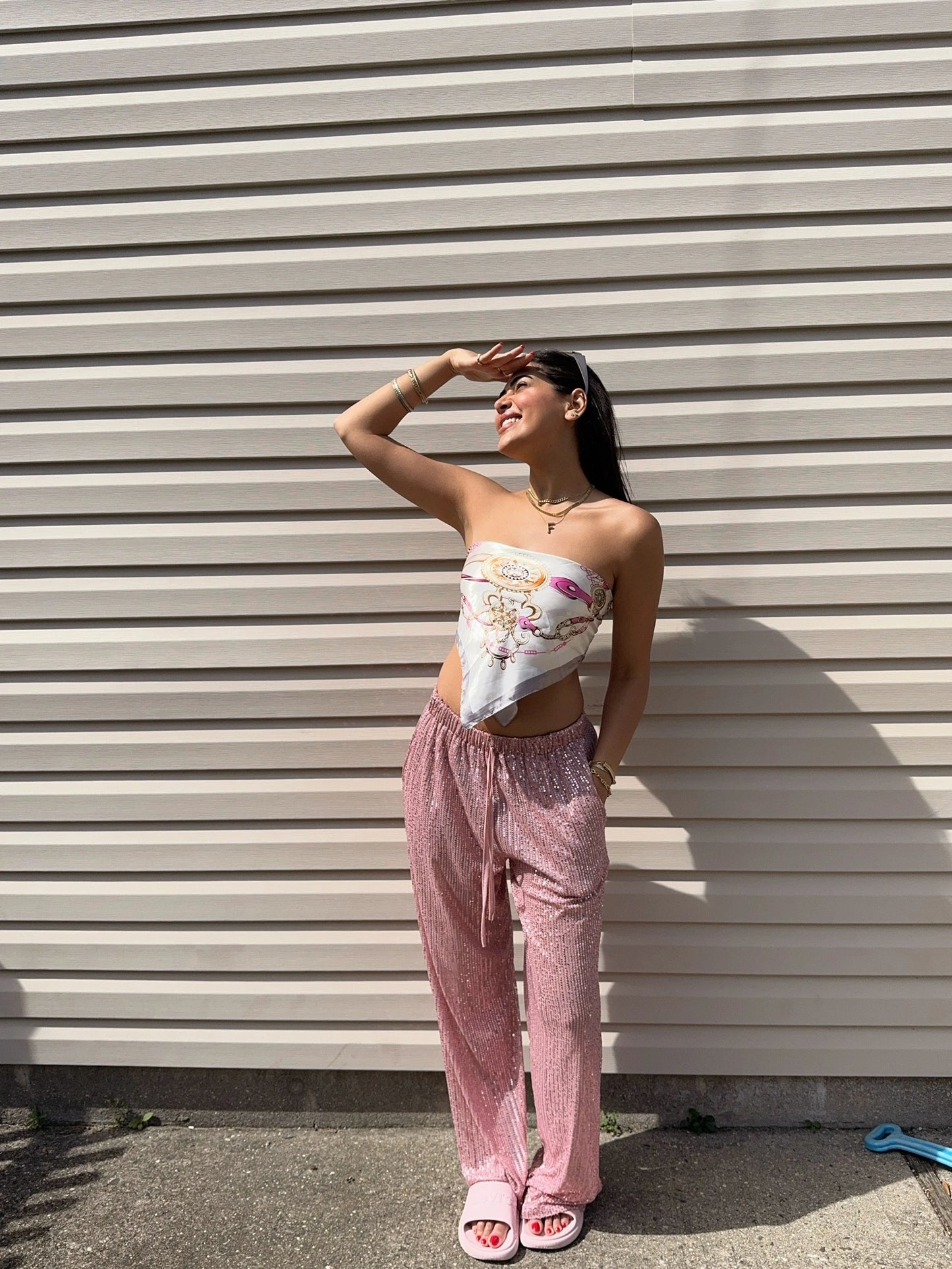 Baby Pink Shine Pants