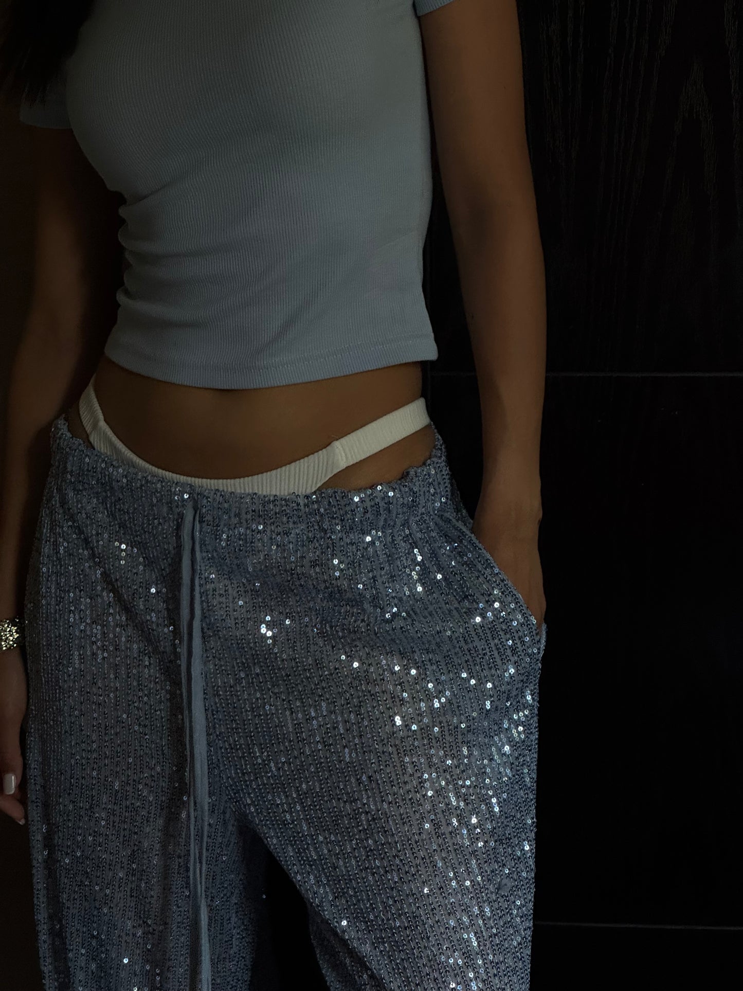 Baby Blue Shine Pants