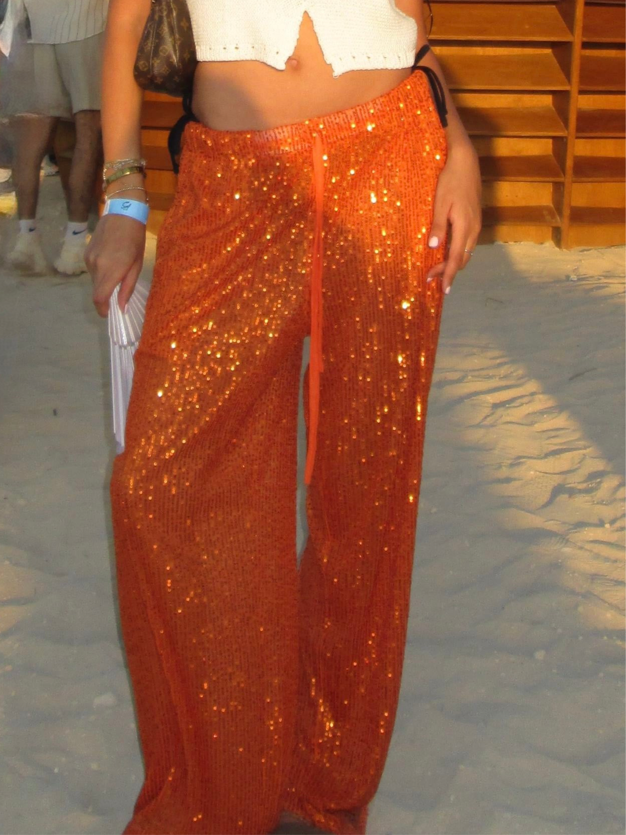 Orange Shine Pants