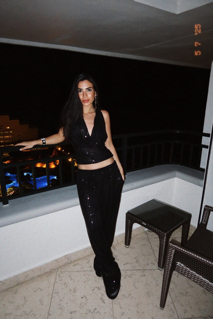Black Shine Pants