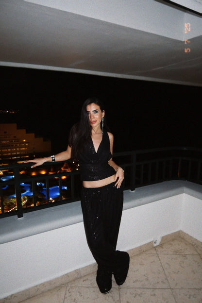 Black Shine Pants
