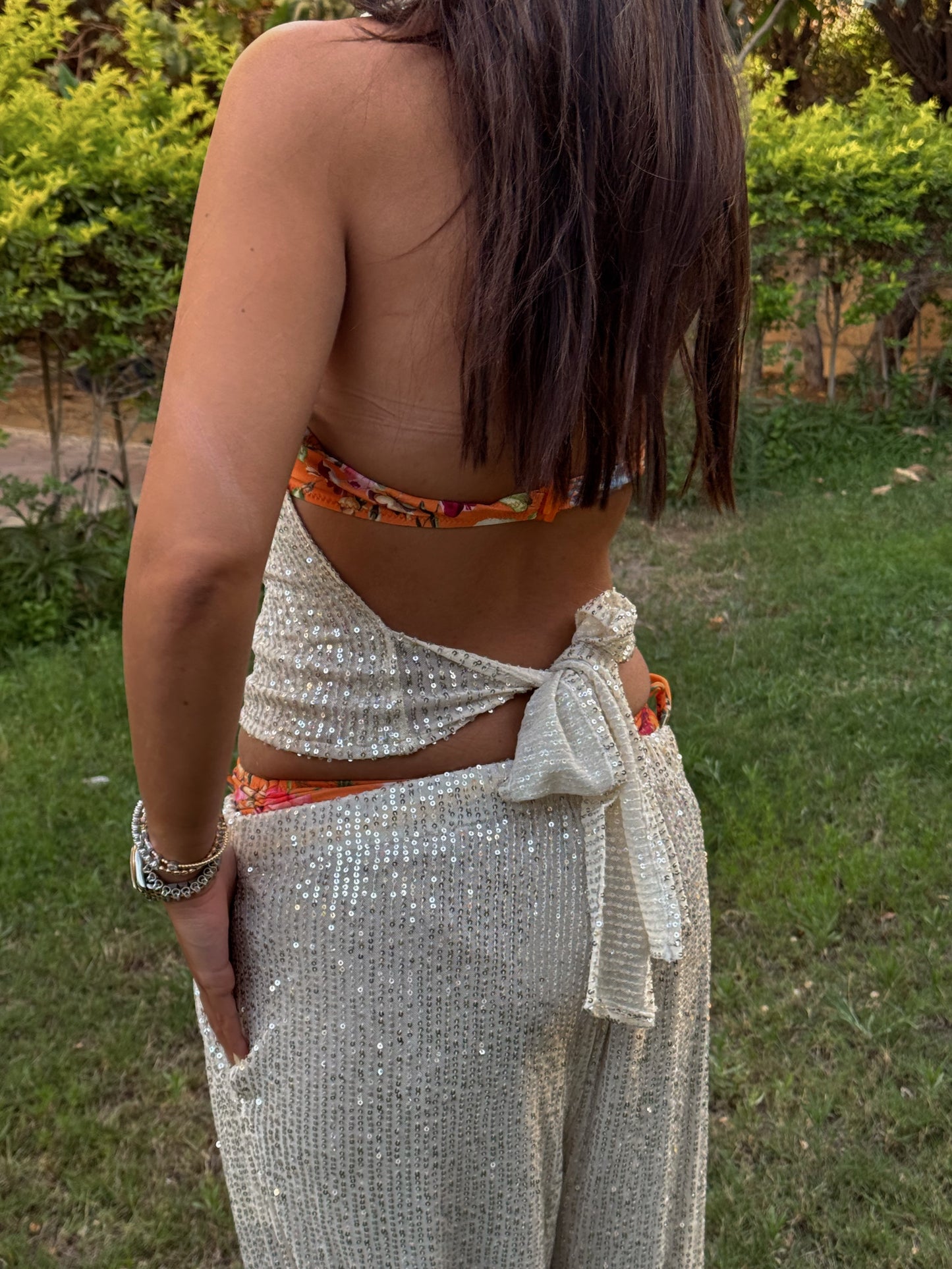 Golden Yellow Shine Wrap Top