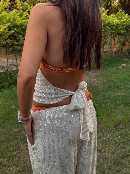 Golden Yellow Shine Wrap Top